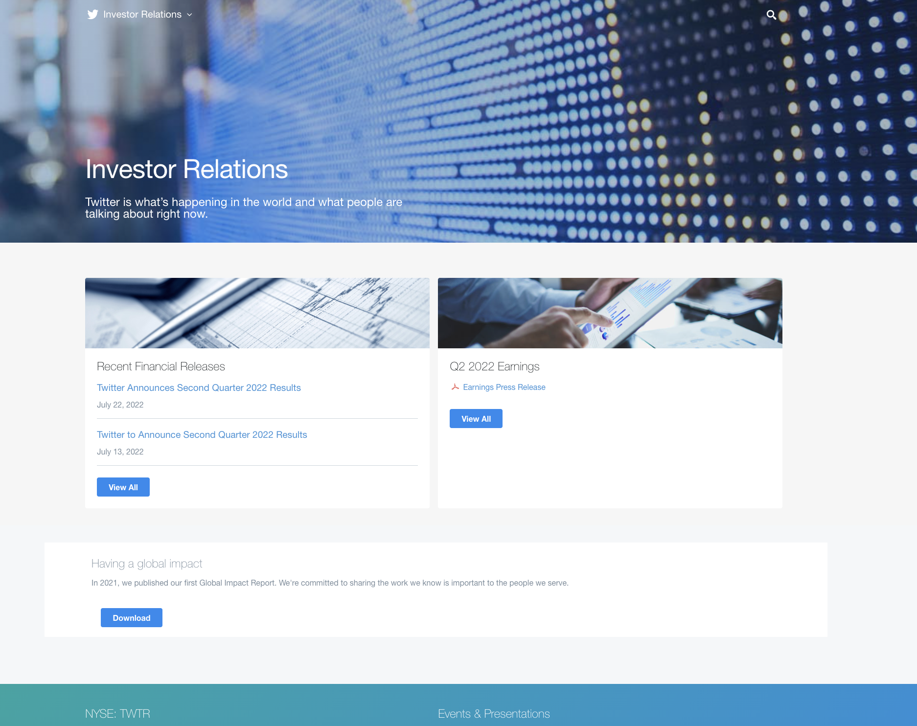 screenshot of Q4 IR Websites